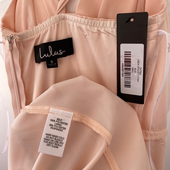 Lulus Blush Surplice Chiffon A-Line Long Gown - Picture 5 of 6